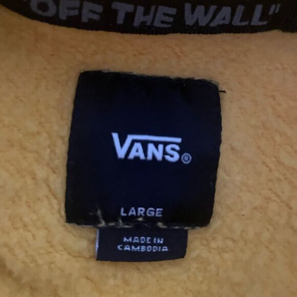 Vans Yellow Hooded Sweatshirt Size Large - Picture 3 of 3